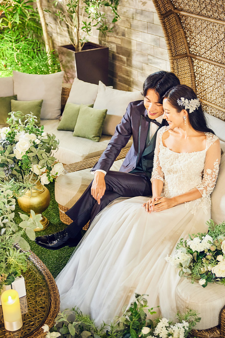 爽やかなガーデンでのフォトタイム